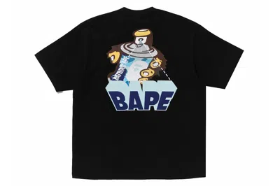 Pre-owned Bape Graffiti  Logo Relaxed Fit Tee Black