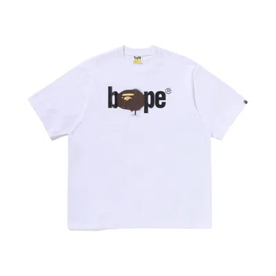 Pre-owned Bape Graffiti  Logo Relaxed Fit Tee Tee 'white' | Men's Size M