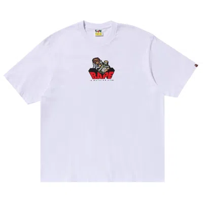 Pre-owned Bape Graffiti  Logo Relaxed Fit Tee 'white'