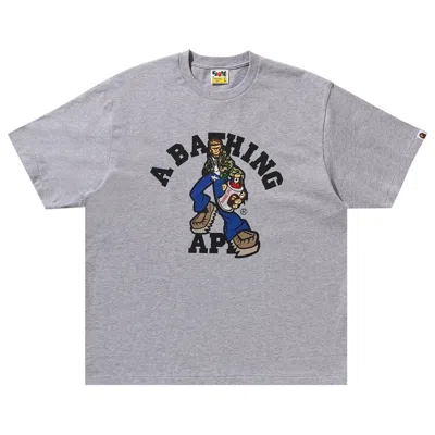 Pre-owned Bape Graffiti Character College Relaxed Fit Tee 'grey'