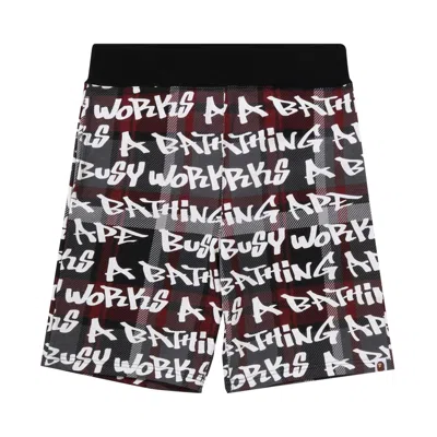 Pre-owned Bape Graffiti Check Shorts 'black/red' | Men's Size M