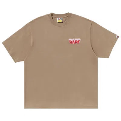 Pre-owned Bape Graffiti Logo Relaxed Fit Tee 'beige' | Tan | Men's Size Xl