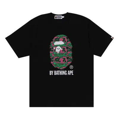 Pre-owned Bape Graffiti Pattern By Bathing Ape Tee 'black'