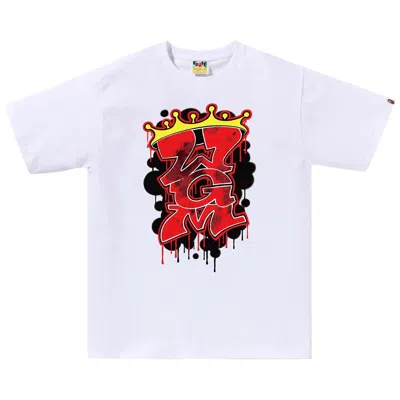 Pre-owned Bape Graffiti Wgm Tee 'white'