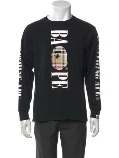 Pre-owned Bape Graphic Print Crew Neck T-shirt In Black