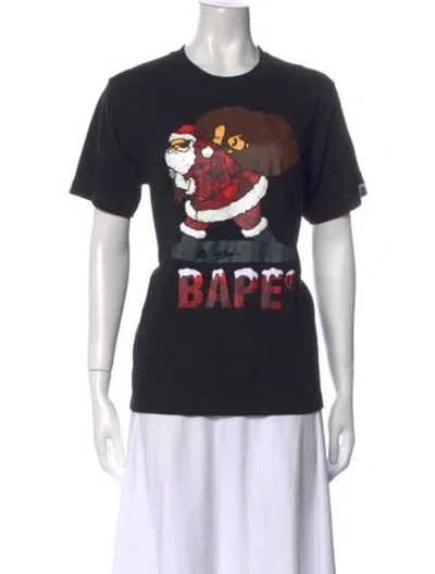 Pre-owned Bape Graphic Print Crew Neck T-shirt In Black