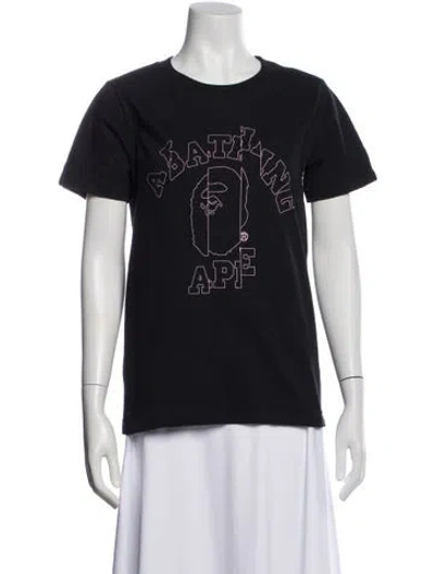 Pre-owned Bape Graphic Print Crew Neck T-shirt In Black
