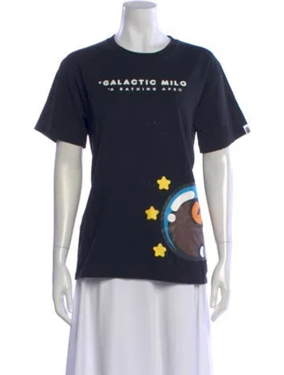 Pre-owned Bape Graphic Print Crew Neck T-shirt In Black
