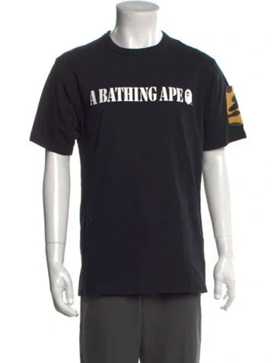 Pre-owned Bape Graphic Print Crew Neck T-shirt In Black