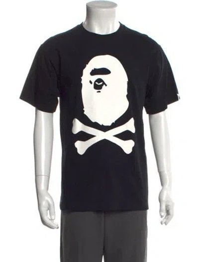 Pre-owned Bape Graphic Print Crew Neck T-shirt In Black