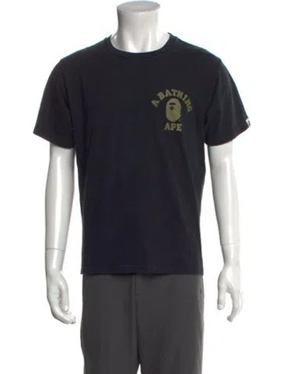 Pre-owned Bape Graphic Print Crew Neck T-shirt In Black