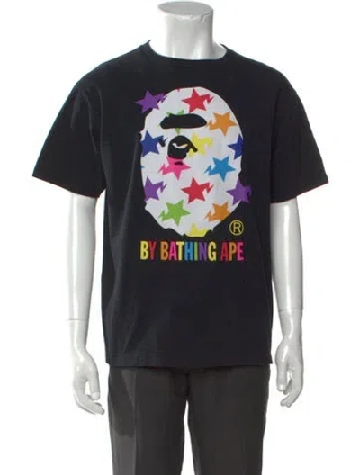 Pre-owned Bape Graphic Print Crew Neck T-shirt In Black
