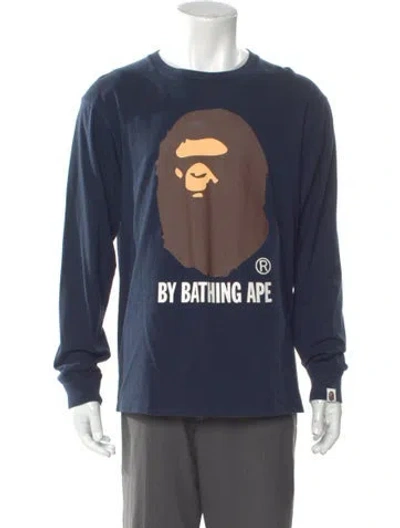 Pre-owned Bape Graphic Print Crew Neck T-shirt In Blue
