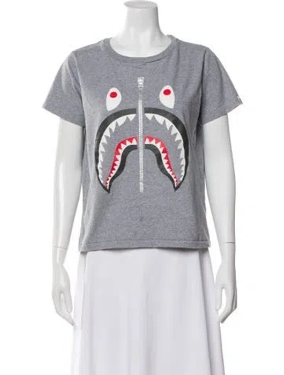 Pre-owned Bape Graphic Print Crew Neck T-shirt In Gray