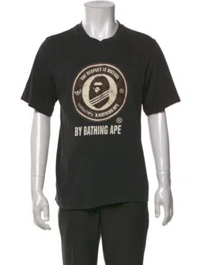 Pre-owned Bape Graphic Print Crew Neck T-shirt In Gray