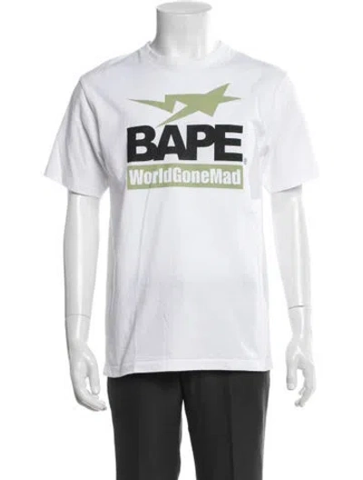 Pre-owned Bape Graphic Print Crew Neck T-shirt In White