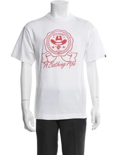 Pre-owned Bape Graphic Print Crew Neck T-shirt In White