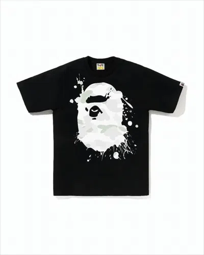 Bape Graphic Print Short-sleeve T-shirt With Ape Design In Black