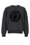 Bape Graphite Cotton Oversized Sweatshirt In Grey
