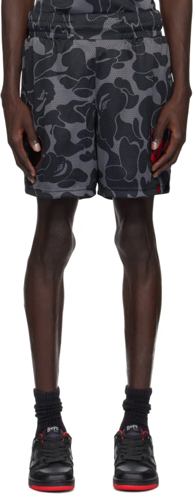 Bape Gray Adidas Originals Edition  Dame 9 Shorts In Carbon