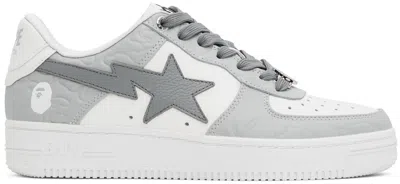 Bape Gray & White Sta #4 Sneakers