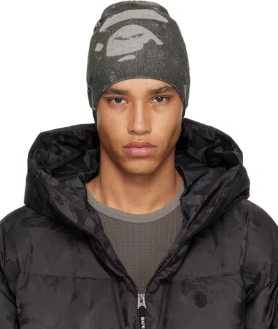 Bape Grey Ape Head Knit Beanie