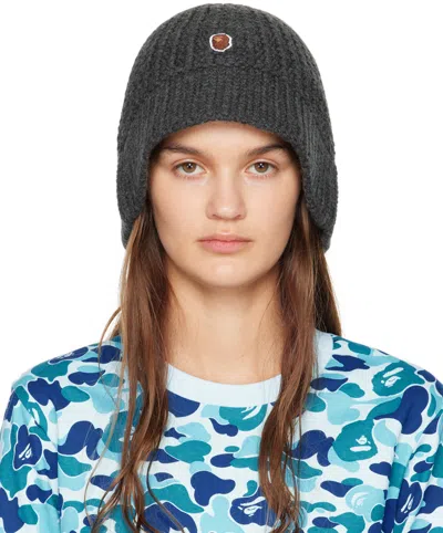 Bape Gray Ape Head One Point Bucket Hat