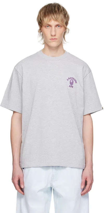 Bape Gray College One Point T-shirt