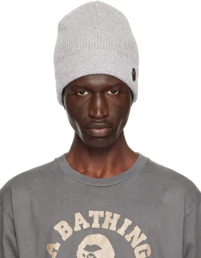 Bape Grey One Point Knit Beanie