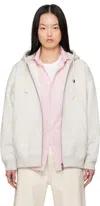 Bape Gray One Point Oversized Zip Hoodie In Gray