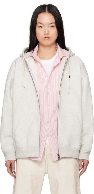 Bape Gray One Point Oversized Zip Hoodie