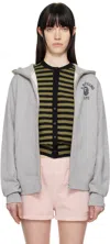 Bape Gray Over Print Full Zip Hoodie In Gray
