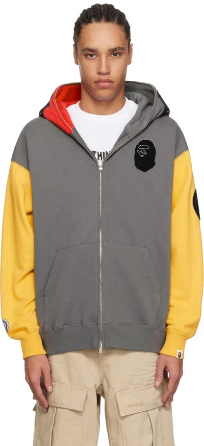 Bape Gray Shark Full Zip Malaysia Hoodie In Gra-gray