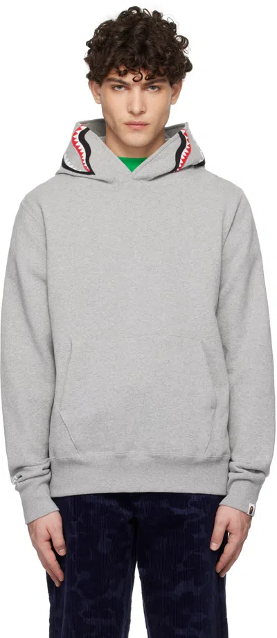 Bape Gray Shark Pullover Hoodie