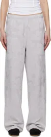 Bape Gray Solid Camo Jacquard One Point Wide Lounge Pants In Gray
