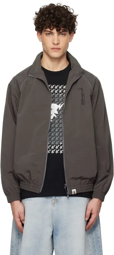 Bape Gray Tiger & Dragon Track Jacket In Cha-charcoal