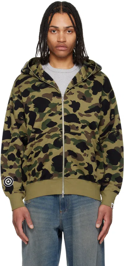 Jaket A Bathing Ape 1st Camo Shark Full Zip Hoodie Bape Green 1st 