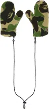 Bape Green Abc Camo Boa Mitts In Green