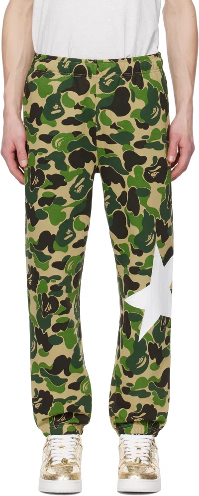 Bape Green Abc Camo Sweatpants