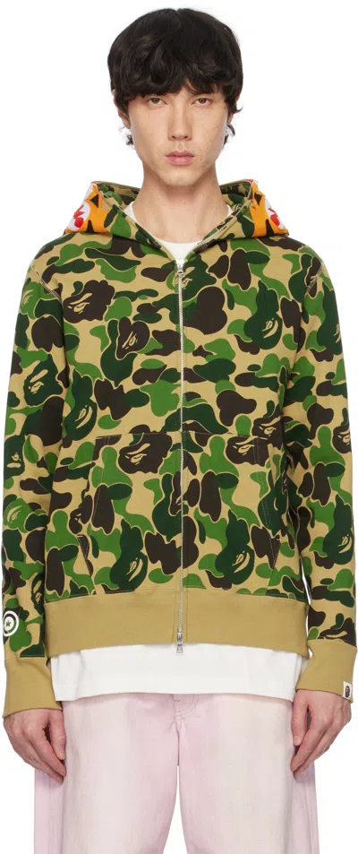 Bape Green Abc Camo Tiger Full Zip Hoodie