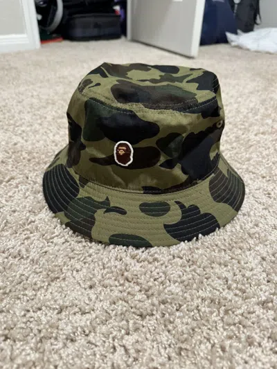 Pre-owned Bape Green Bucket Hat