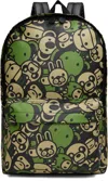 Bape Green Faux Leather Large Backpack In Grz