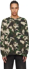 Bape Green Map Camo Long Sleeve T-shirt In Grn-green