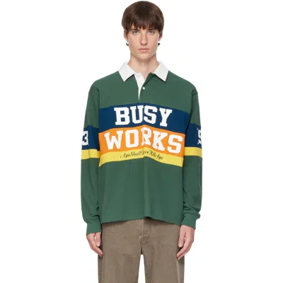 Bape Green Striped Rugby Polo