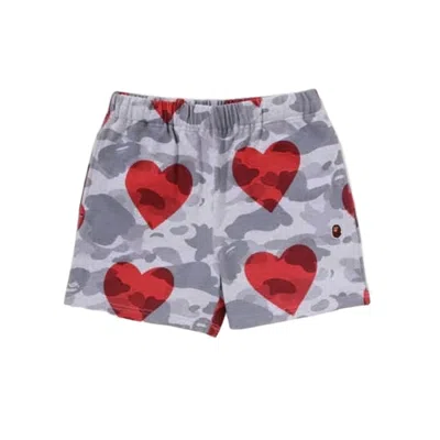 Bape Grey Camouflage Shorts In Gray