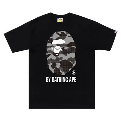 Pre-owned Bape Grid Camo By Bathing Ape Tee 'black' | Men's Size L