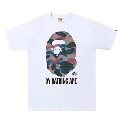 Pre-owned Bape Grid Camo By Bathing Ape Tee 'white/purple'