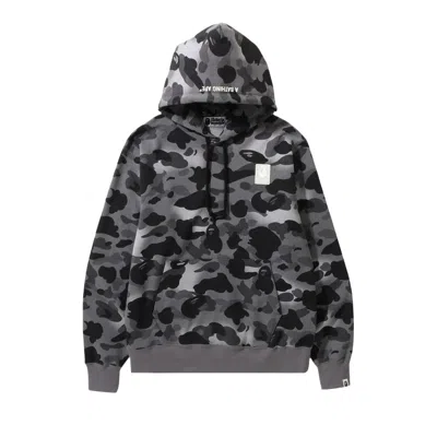 Pre-owned Bape Grid Camo Pullover Hoodie 'black'
