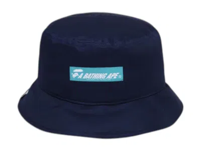 Pre-owned Bape Half Mesh Bucket Hat In Navy Blue