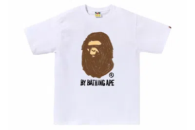 Pre-owned Bape Hand Draw By Bathing Ape Tee White